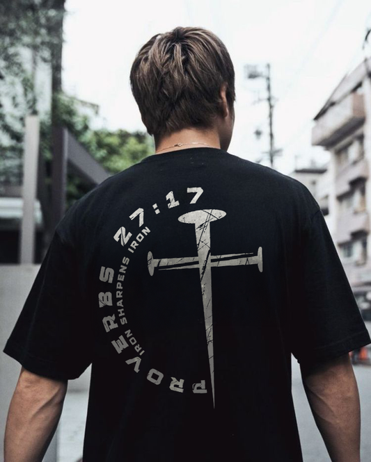 Proverbs 27:17, Iron Sharpens Iron Printed Men's T-shirt