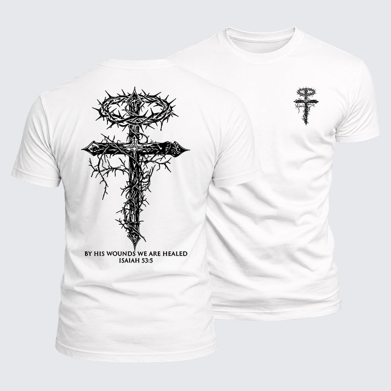 Luxe Mercerized Cotton Tee - By His Wounds We Are Healed