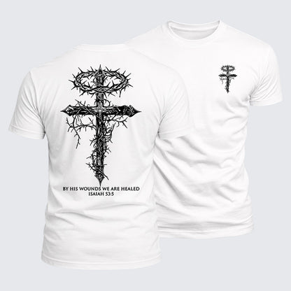 Luxe Mercerized Cotton Tee - By His Wounds We Are Healed