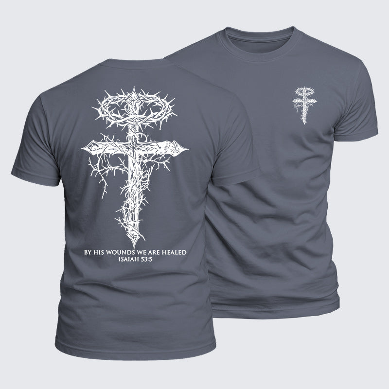 Luxe Mercerized Cotton Tee - By His Wounds We Are Healed