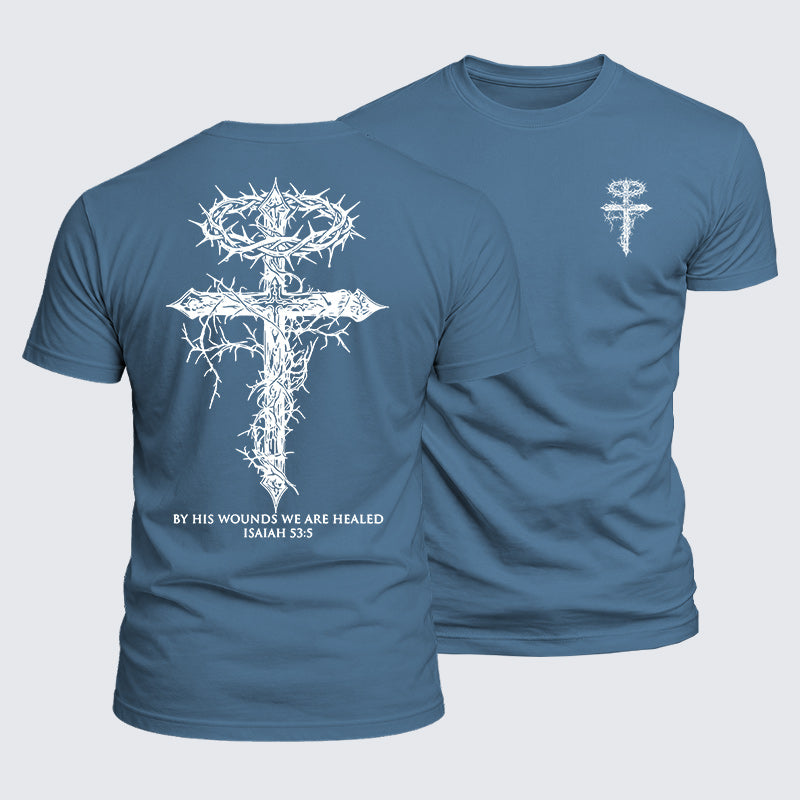 Luxe Mercerized Cotton Tee - By His Wounds We Are Healed