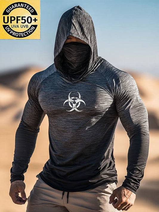 Men's Outdoor Sun Protection Breathable Cool Hooded Sun Protection Long Sleeve Top