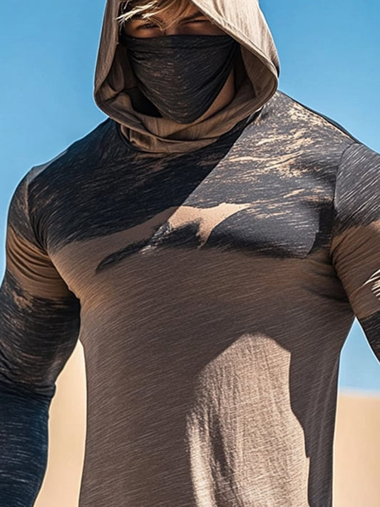 Men's Outdoor Sun Protection Cool Hooded Sun Protection Long Sleeve Top