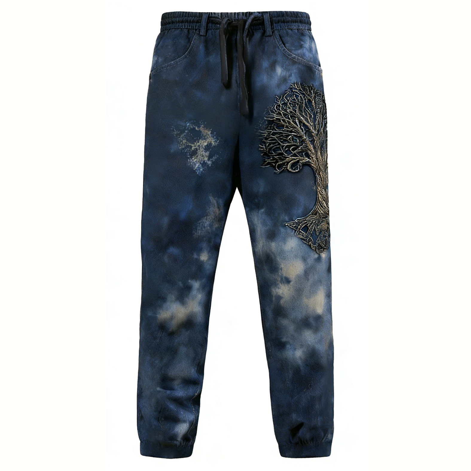 Viking Yggdrasil 3D Effect Retro Print Casual Trousers