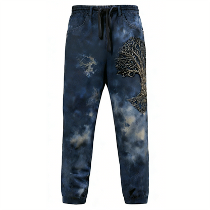 Viking Yggdrasil 3D Effect Retro Print Casual Trousers