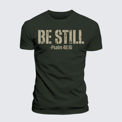 Luxe Mercerized Cotton Tee - Be Still Psalm 46:10