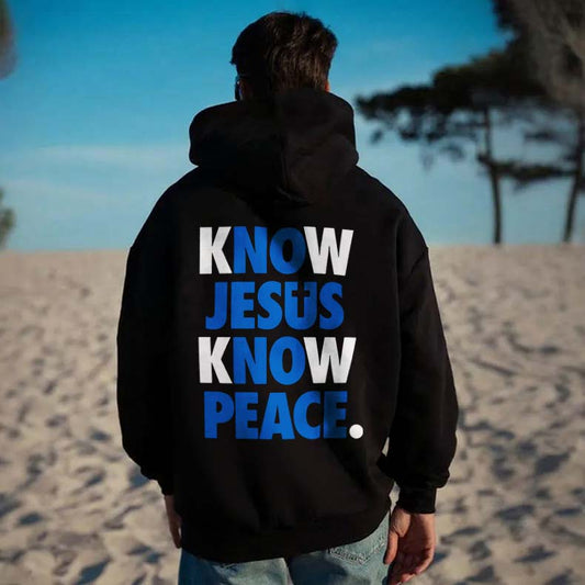 Know Jesus Know Peace Printed Men's Hoodie