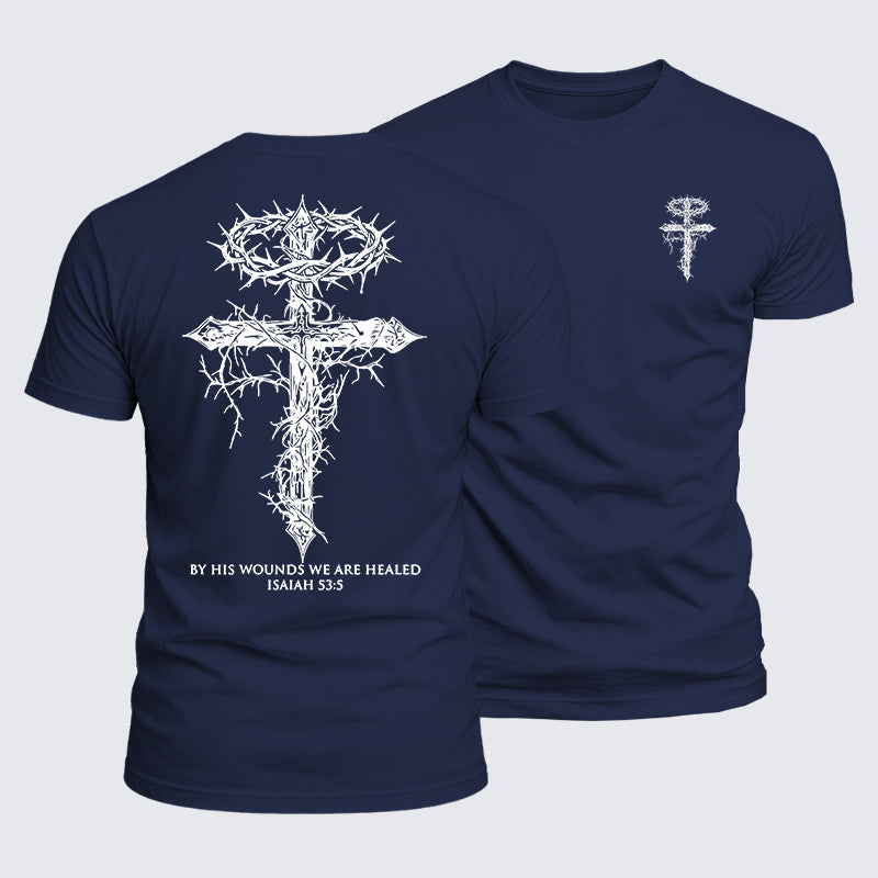 Luxe Mercerized Cotton Tee - By His Wounds We Are Healed
