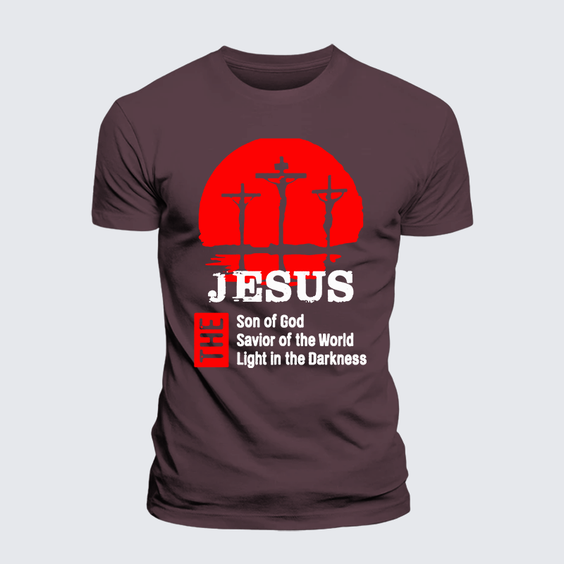 Luxe Mercerized Cotton Tee - Jesus The Son Of God The Savior Of The World The Light In The Darkness