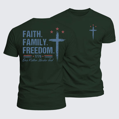 Luxe Mercerized Cotton Tee - Faith. Family. Freedom.