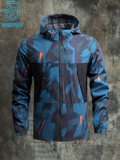 Men'S Breathable Waterproof And Windproof Outdoor Hooded Casual Jacket