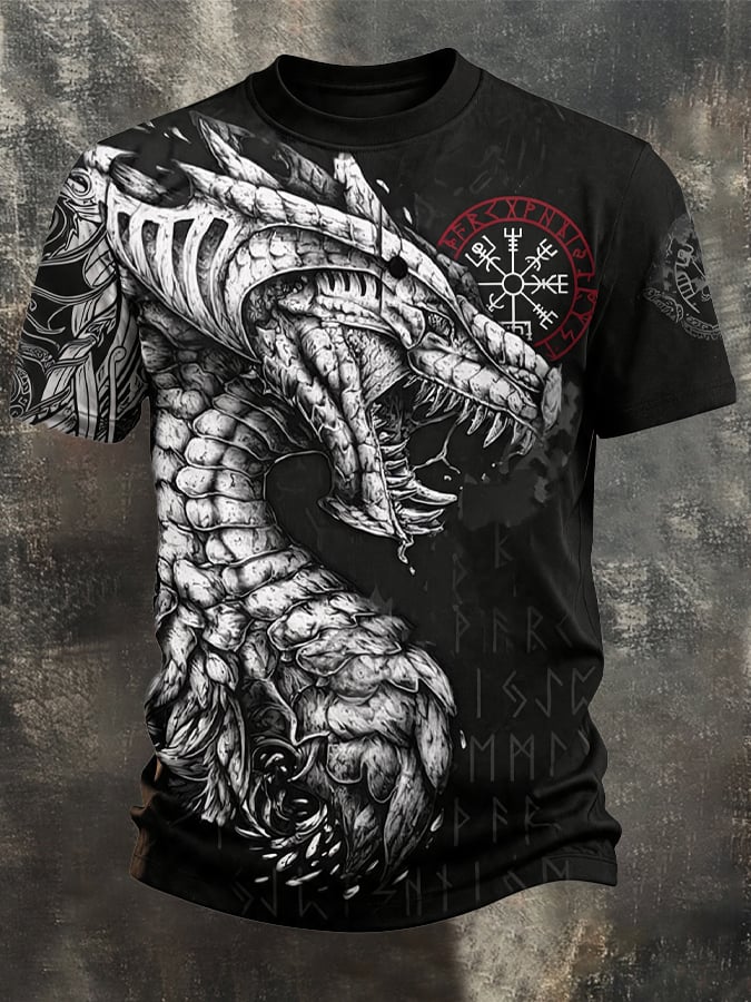 Men's Vintage Viking-Print T-Shirt