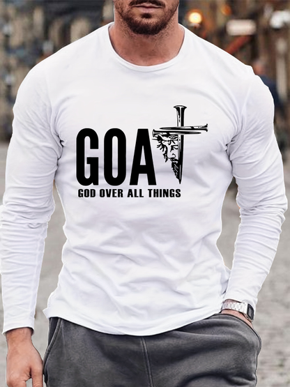Goat God Over All Things Christian Cotton Long Sleeve T-Shirt