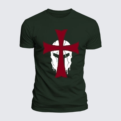 Luxe Mercerized Cotton Tee - Knights Templar Crusader Cross
