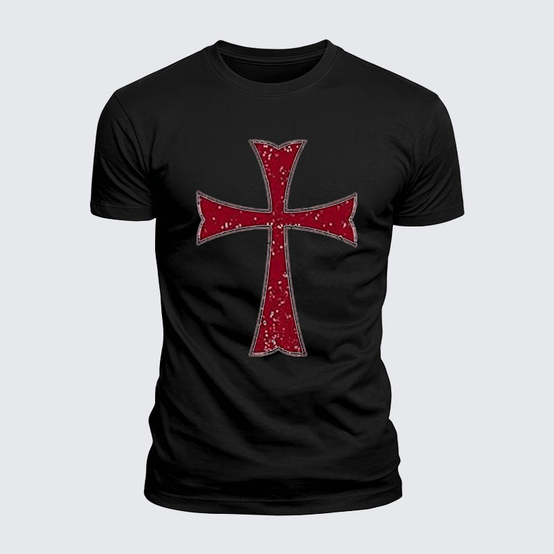 Luxe Mercerized Cotton Tee - Knights Templar Crusader Cross