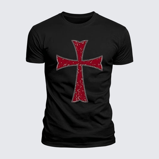 Luxe Mercerized Cotton Tee - Knights Templar Crusader Cross