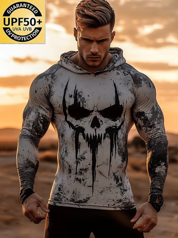 Men's Outdoor Sun Protection Cool Hooded Sun Protection Long Sleeve Top