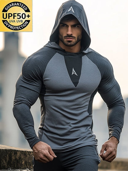 Men's Outdoor Sun Protection Cool Hooded Sun Protection Long Sleeve Top