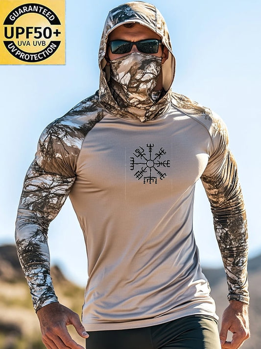 Men's Outdoor Sun Protection Breathable Cool Hooded Sun Protection Long Sleeve Top