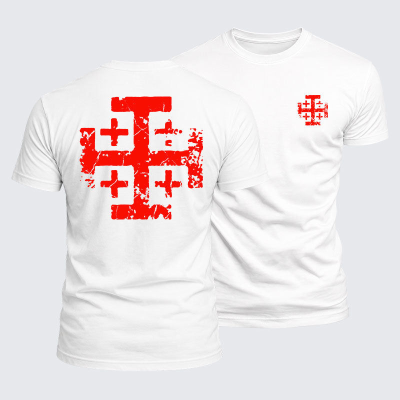 Luxe Mercerized Cotton Tee -  Knights Templar Jerusalem Cross