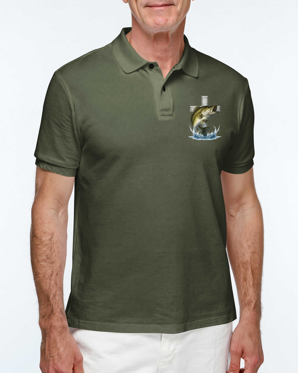 Hooked By Grace Caught By Faith All Over Print T-Shirt