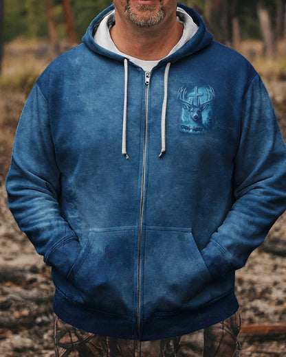 I've Got Hunting In My Veins And Jesus In My Heart Blue T-Shirt