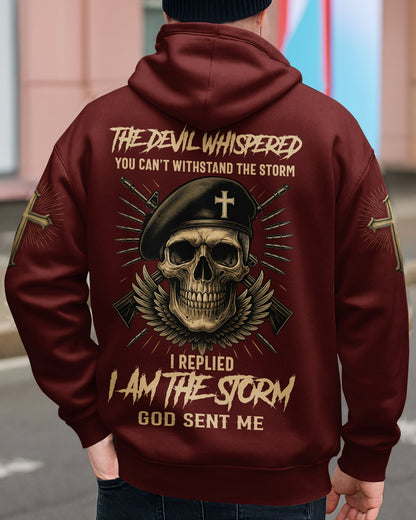 The Devil Whispered You Can't Withstand The Storm Zip Hoodie