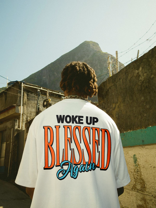 Woke Up Blessed Again Printed Men's T-shirt