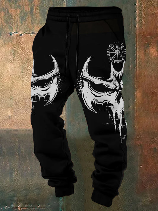 Viking Skull Batman Print Sports Pants