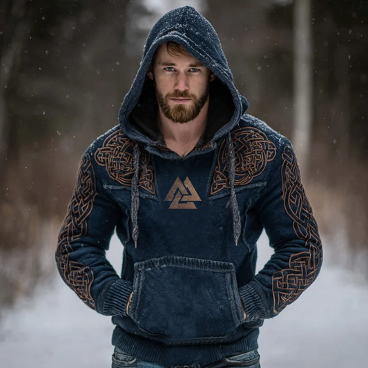 Men's Vintage Viking Tribal Totem Celtic Knot Art Print Hoodie