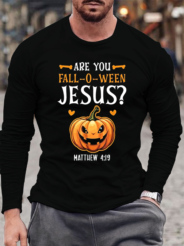 Christian Halloween Jesus Christ Trick Or Treat Christianity  Cotton Long Sleeve T-Shirt