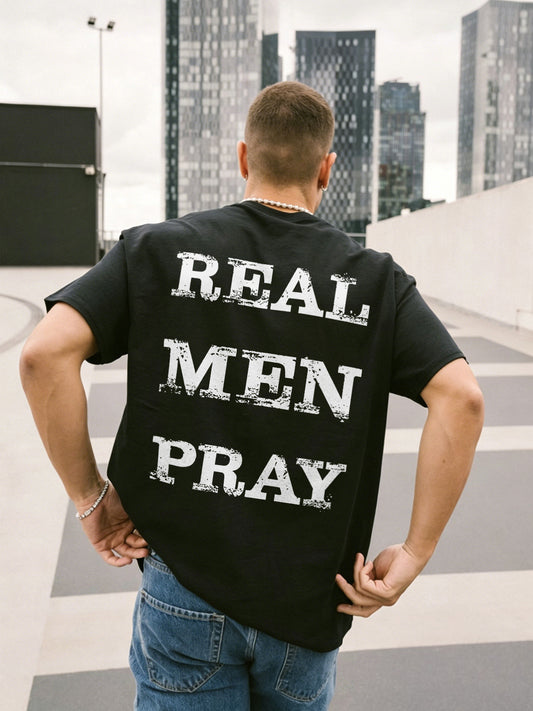 Real men pray Printed Men's T-shirt