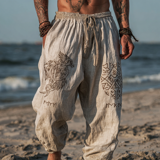 Men's Viking Occult Knot Runes Totem Summer Casual Pants