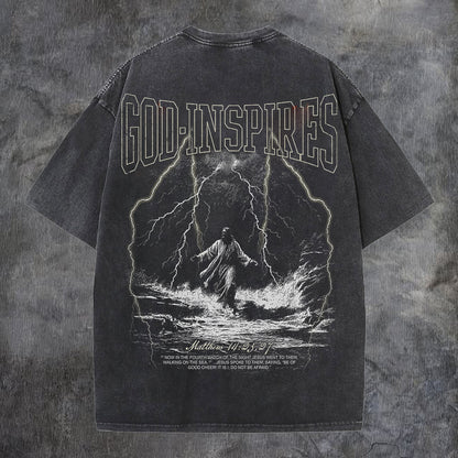 God Inspires Printed Men's Washed Tee