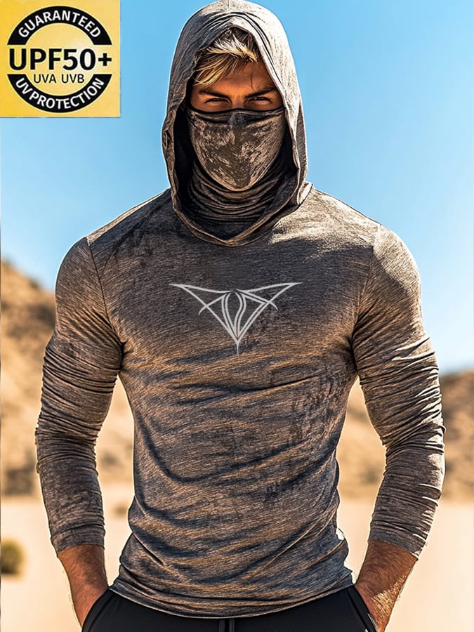 Men's Outdoor Sun Protection Breathable Cool Hooded Sun Protection Long Sleeve Top