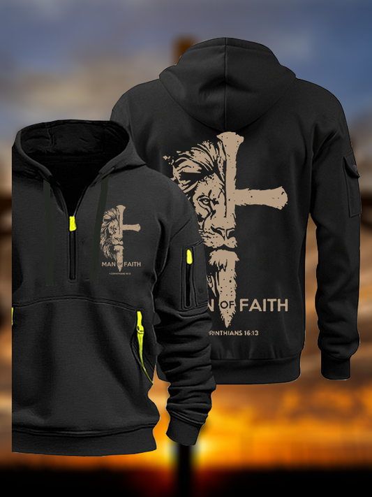 Man of Faith  Jesus God Christian Zipper Hoodies