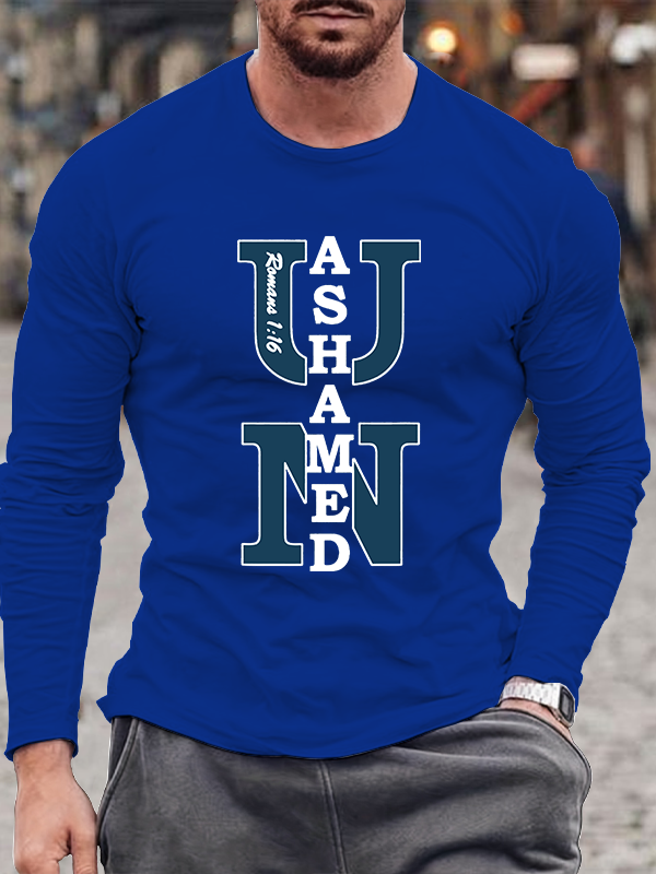 Romans Unashamed Christian Cotton Long Sleeve T-Shirt