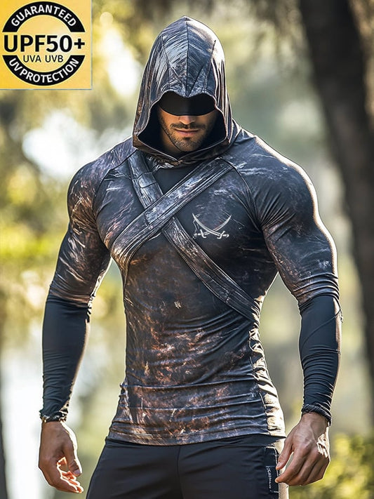 Men's Outdoor Sun Protection Cool Hooded Sun Protection Long Sleeve Top