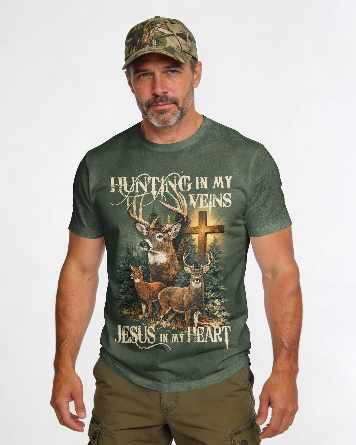 Hunting In My Veins Jesus In My Heart T-Shirt