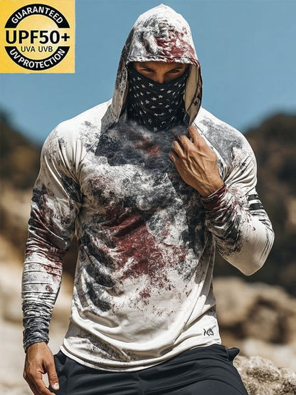 Men's Outdoor Sun Protection Breathable Cool Hooded Sun Protection Long Sleeve Top