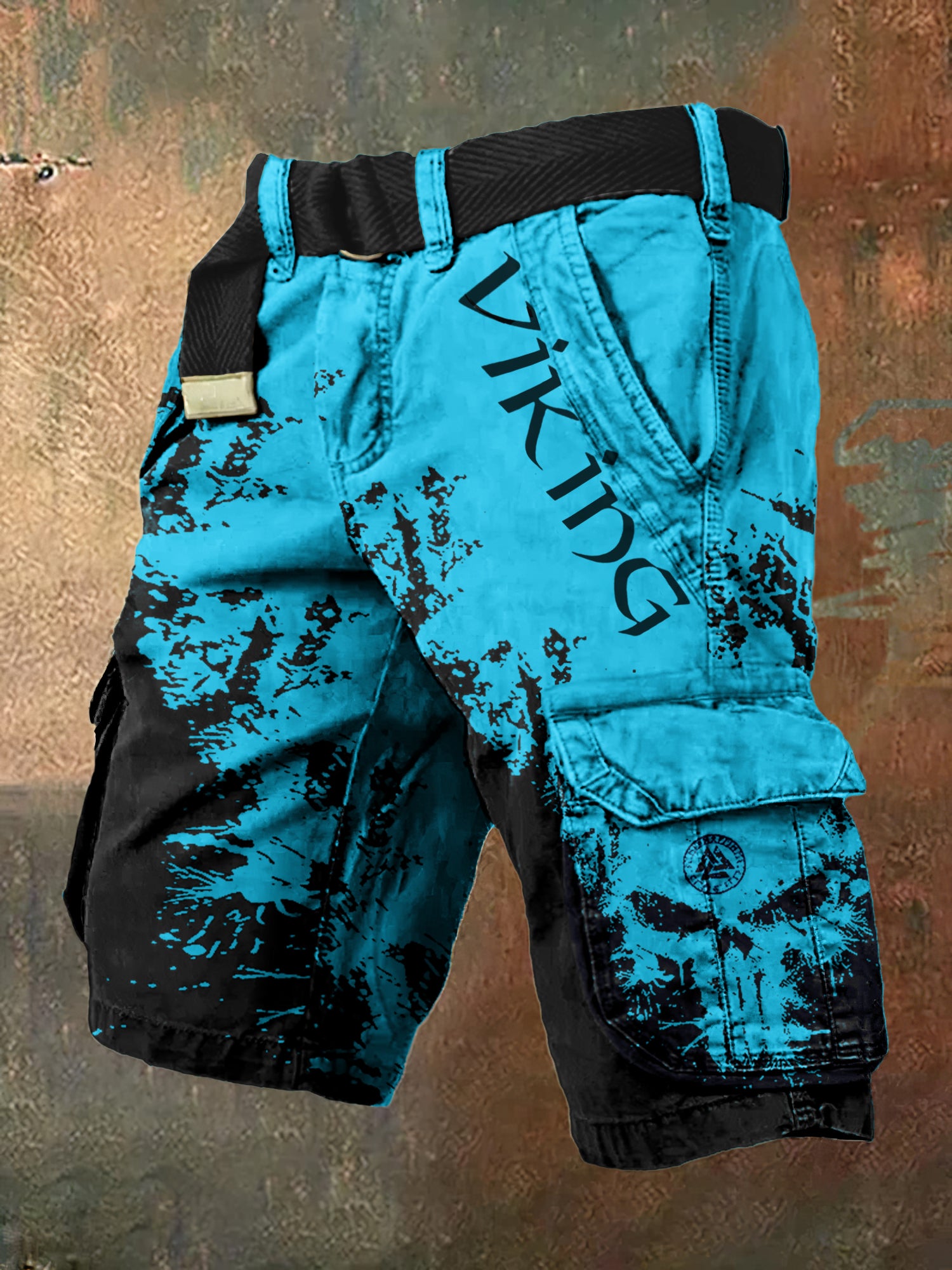 Vintage Viking Skull Art Men's Work Shorts