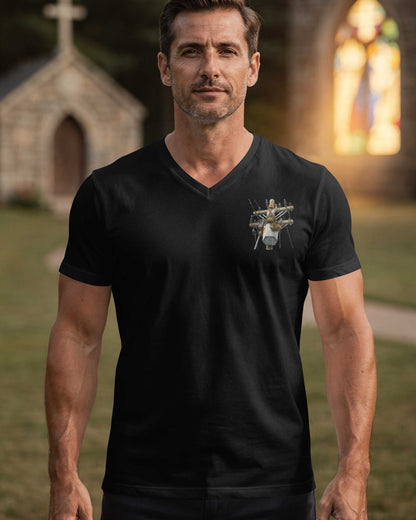 This Lineman Fixes What Storms Break With The Strength God Gives V-neck