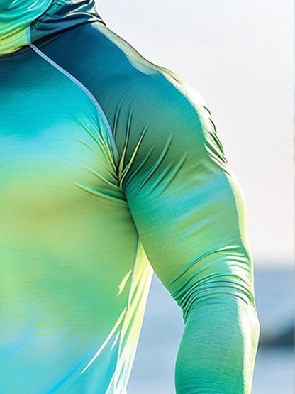 Men's Outdoor Sun Protection Breathable Cool Hooded Sun Protection Long Sleeve Top
