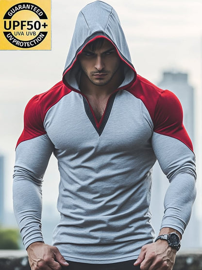 Men's Outdoor Sun Protection Cool Hooded Sun Protection Long Sleeve Top
