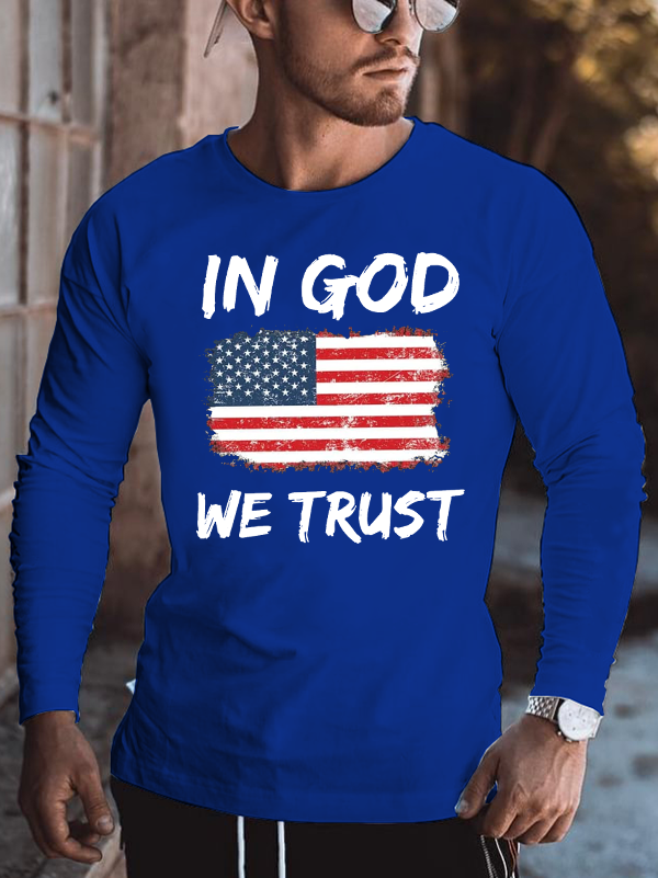 In God we trust American flag Long Sleeve T-Shirt
