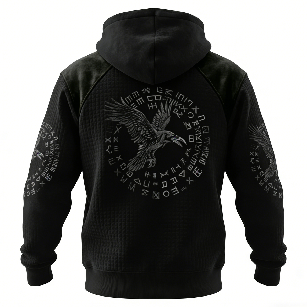 Nordic Viking Vegvísir Raven Valhalla Casual Long-Sleeve Hoodie