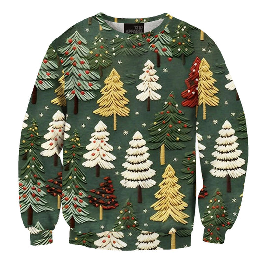 Unisex Cute Christmas Tree Printed Ugly Christmas Sweater