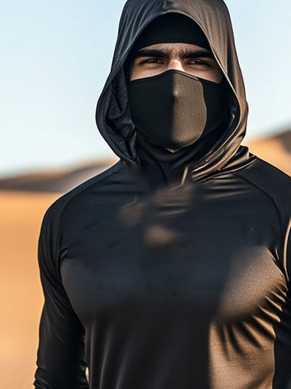 Men's Outdoor Sun Protection Breathable Cool Hooded Sun Protection Long Sleeve Top