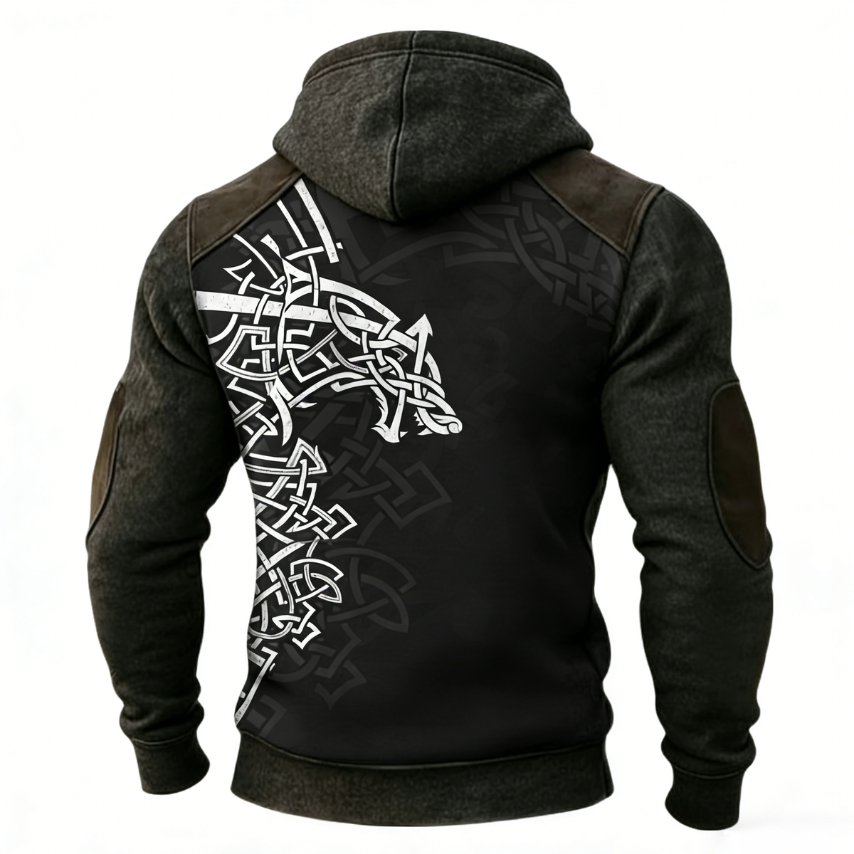 Nordic Viking Wolf Vegvísir Casual Long-Sleeve Hoodie
