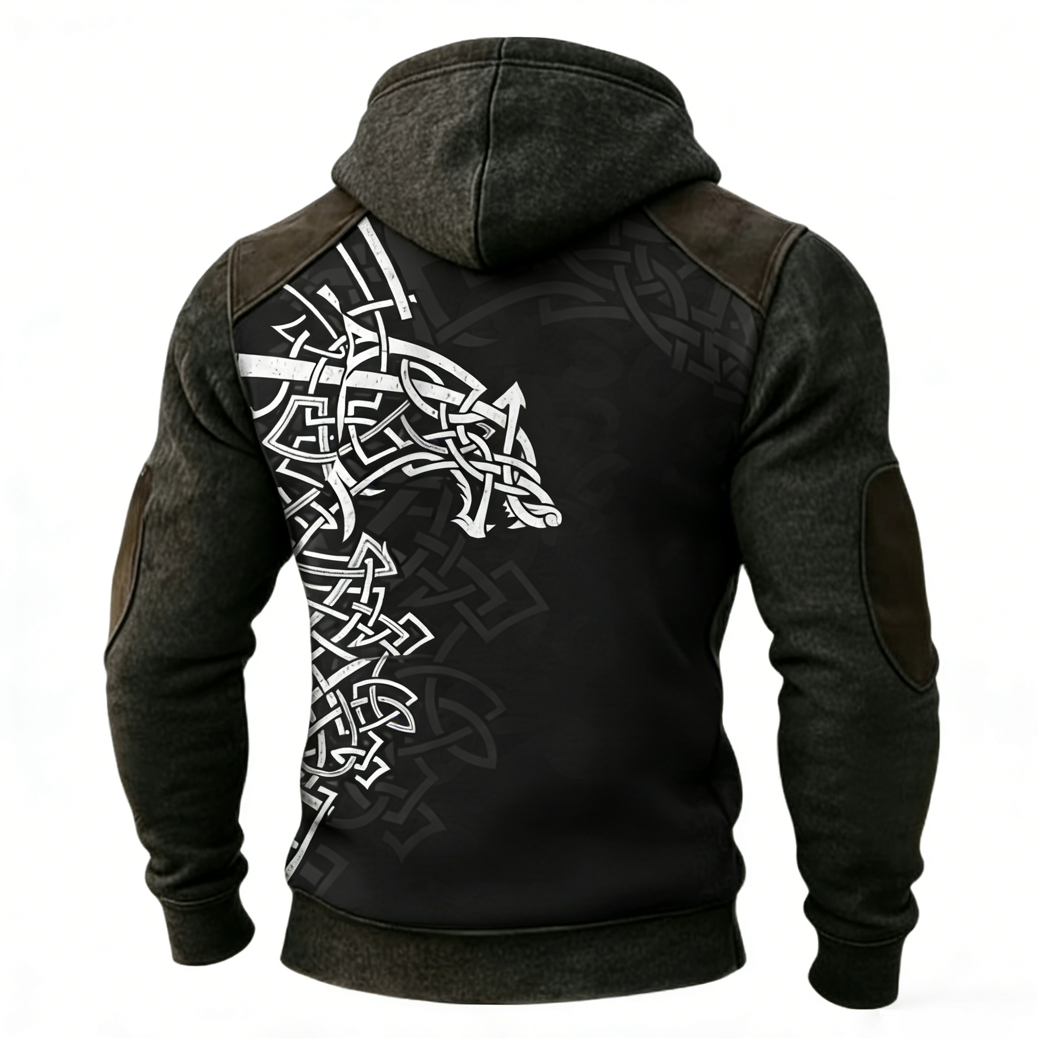 Nordic Viking Wolf Vegvísir Casual Long-Sleeve Hoodie